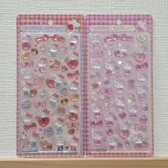 【正規品】サンリオ ハローキティ 赤＆ピンク ボンボンドロップシール