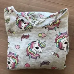 キッズ服130 半袖ワンピース　H&M ユニコーン柄