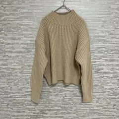 ユニクロ ローゲージ ニット セーター ベージュ M