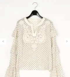 美品★グレースコンチネンタル★アップリケフレアトップス36