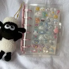 A7 シール帳　クリア　透明　ピンク　バインダー　平成リバイバル　リフィル付き