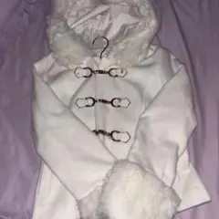 【訳あり】CECILMcBEE セシルマクビー ファー付きホワイトダッフルコート