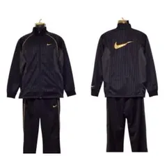 NIKE デカロゴ セットアップジャージ 上下セット 黒金 L