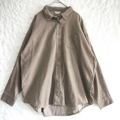 アメリカンホリック ブラウン ボタンアップシャツ L オーバーサイズ カジュアル