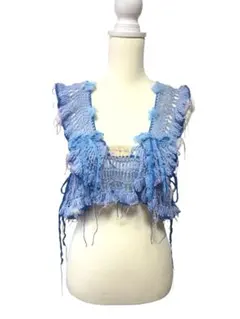 ◎ハンドメイド◎フリルビスチェ◎水色　青♡推し活　ガーリー ♡