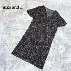 美品 ニコアンド ワンピース 花柄 羽織 春夏 ブラック シースルー 綺麗めのサムネイル