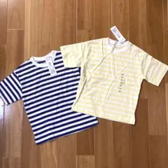 キッズ　半袖　Tシャツ　ボーダー　オーガニックコットン　2枚　110㎝