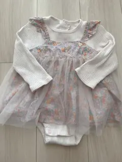 アプレレクール 花柄チュール ロンパース 80サイズ