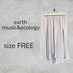 earth music&ecology スカート フレア ピンク ウエストゴム