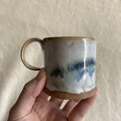 青　白　グラデーション　陶器　マグカップ　コーヒーカップ