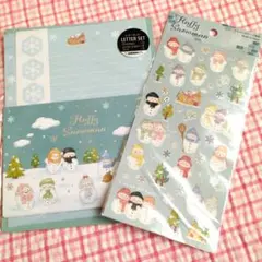 キャンドゥ スノーマンレターセット&シール Snowman 1雪だるまクリスマス