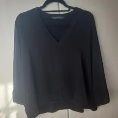 ZARA WOMAN ブラック Vネック 五分袖