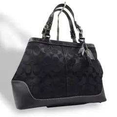 未使用級 コーチ ハンドバッグ トートバッグ シグネチャー ブラック6830