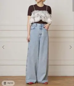 IENA LA BOUCLE ソフトデニムシルエットパンツ 38のサムネイル