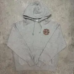 【両面プリント】チャンピオン リバースウィーブ 消防署 フーディー 霜降り L