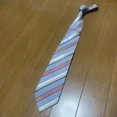 TAKEO KIKUCHIストライプ柄メンズネクタイシルク100%ライトブルー