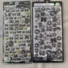 ジュエルプチドロップ ボンボンドロップシール リボン ぶらっくボンボン　ブラック