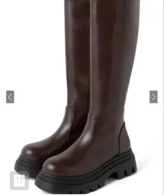 GRLダークブラウン 厚底ロングブーツ　24.5