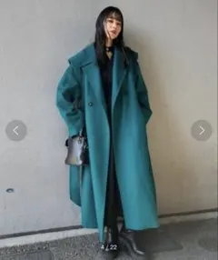 【期間限定値下げ】rienda オーバーカラーコート 緑 春 冬 グリーン