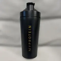 新品未使用品　マイプロテイン メタルシェイカー黒　ゴールドロゴ