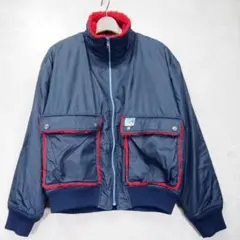 ★80s ヘリーハンセン 裏地ボア ナイロンブルゾン ジャケット(L)ネイビーのサムネイル