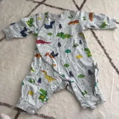 恐竜柄ロンパース グレー 60〜