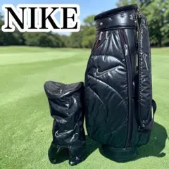 極美品 NIKE ナイキ キャディバッグ ブラック エナメル ゴルフ ナイロン