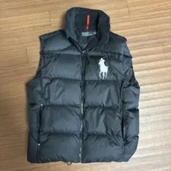 ポロラルフローレン ダウンベスト ビッグポニー刺繍 ブラック L