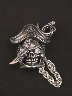 シルバーネックレス シルバー925 ドクロ 海賊 シルバーペンダントトップ