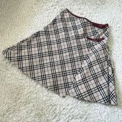 バーバリーブルーレーベル❣️フレアスカート　ラップ　ベルト　ノバチェック　y2k