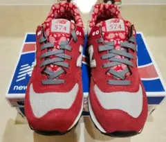 New Balance 574 レッド/グレー スニーカー