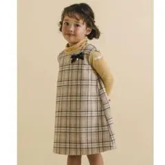 【SLAP SLIP】チェック リボン 台形 ジャンパースカート