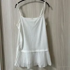 GUジーユー プリーツ インナー キャミソール 白 ホワイトM