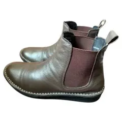 ハッシュパピー 雪道幅広4E 防滑 撥水レザーサイドゴア ー23㎝