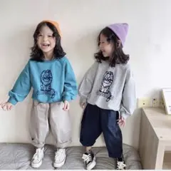 キッズトレーナー　カラートップス　韓国子ども服　 スウェット　幼稚園　保育園
