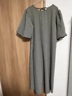 ローリーズファーム ギンガムチェック 半袖ロングワンピース 2way