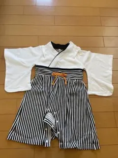 ストライプロンパース 和風デザイン 95cmまで