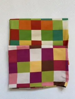 カラフルな綿麻生地 2枚セット