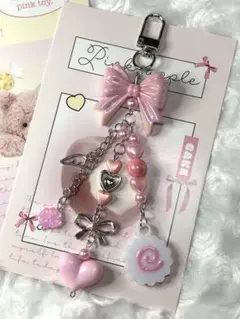 ビーズキーホルダー　幸せのキーホルダー　韓国　y2k なるとまき　No.１