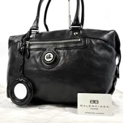 希少✨バレンシアガ　ボストンバッグ　大容量　レザー　ブラック×ブラウン BALENCIAGA(バレンシアガ) / ボストンバッグ/レザー/BLK | 中古