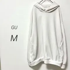 GU ホワイト パーカー Mサイズ　シンプル　フード付き　秋冬　ユニセックス