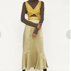 SLY サテンワンピース イエロー S