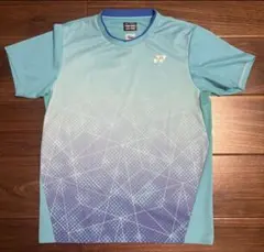 ★YONEX 水色 Tシャツ 幾何学模様　Lサイズ★