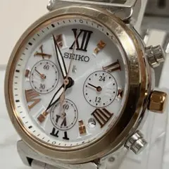 ✨美品/稼働✨ SEIKO LUKIA クロノグラフ 腕時計 ソーラークォーツ