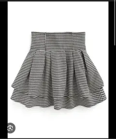 GRL インパン裏地付き千鳥柄フレアミニスカート gm773