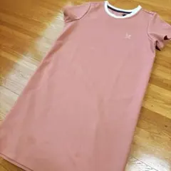 ピンク 半袖 カットソーワンピース