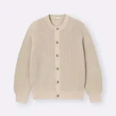 新品　リリヤーンクルーネックカーディガン　GU ベージュ　S