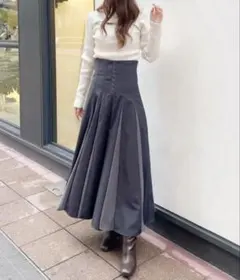MERCURYDUO グレー ハイウエストフレアスカート S