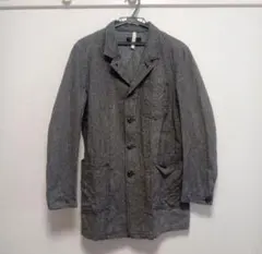 中古美品 メンズ チェスター コート グレー 春 秋