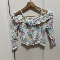 H&M 花柄オフショルダートップス 140